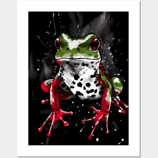 Australian Green Frog Painting Posters and Art